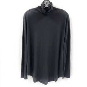 LIS LAREIDA Black Long Sleeve Oversized Turtleneck Top